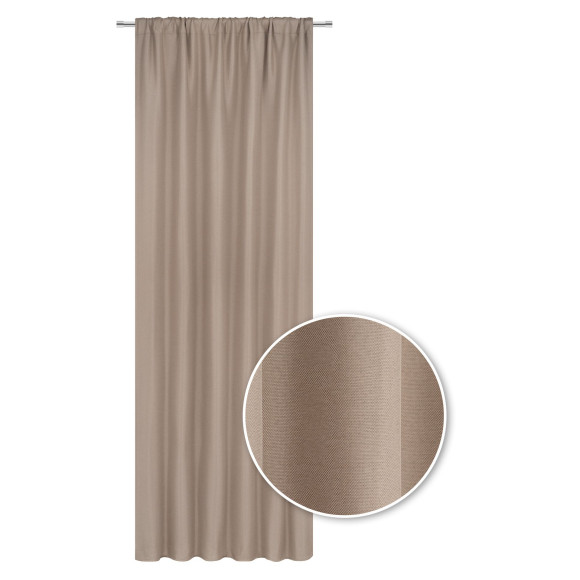 Zasłona z taśmą FAMOUS CHIC 135x270 beżowy